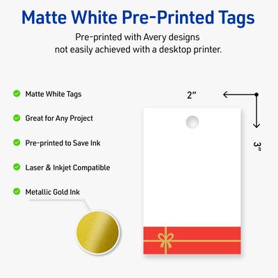 Avery  3 Blank Price & Merchandise Tags, White, 80/Carton (S00-FG3-PRMWT10)