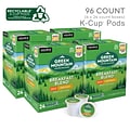 Green Mountain Breakfast Blend Decaf Coffee Keurig® K-Cup® Pods, Light Roast, 96/Carton (7522)