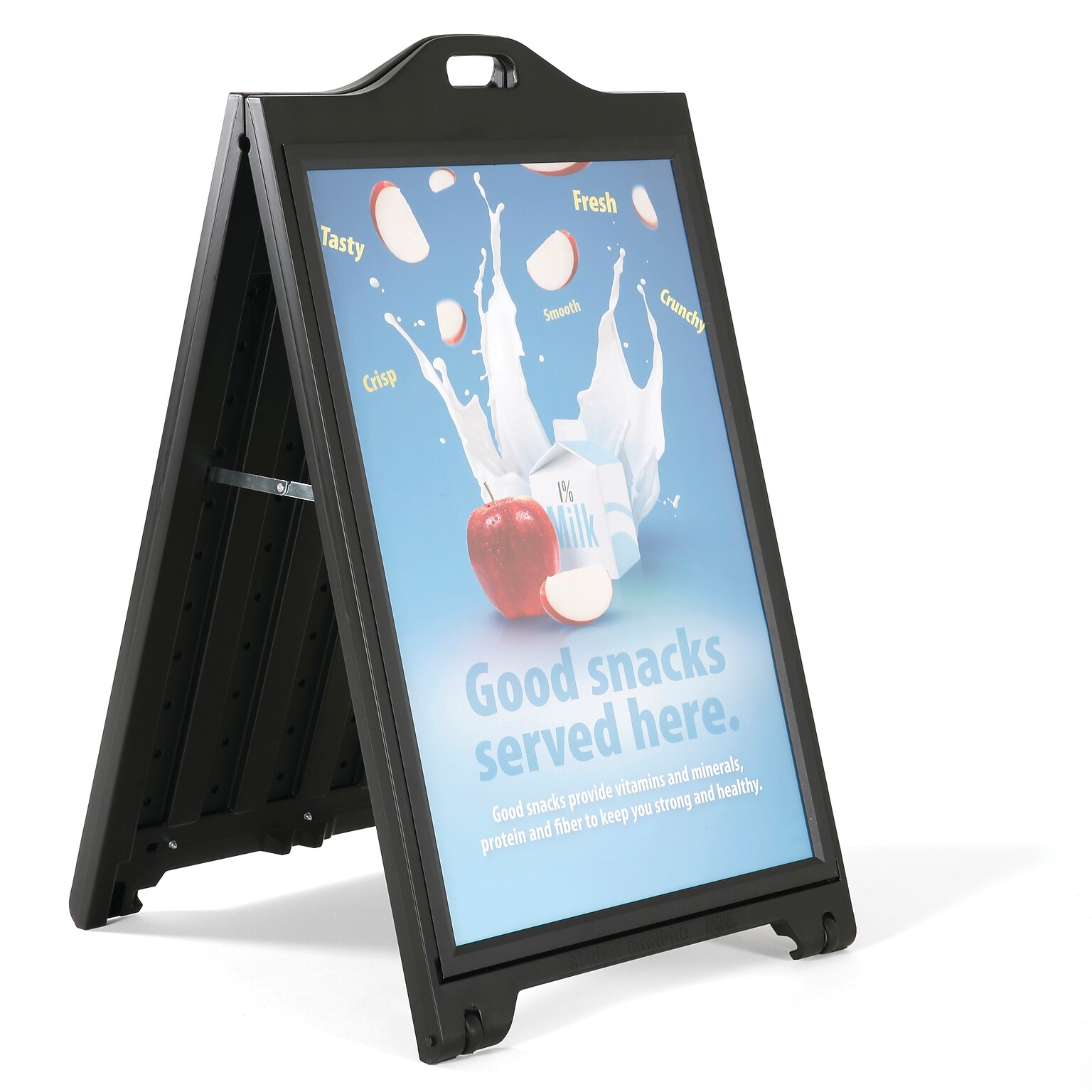 Azar Poster Holder, 26.77 x 44.7, Vertical, A-Frame, Black, Plastic (300244-BLK)