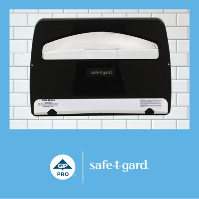 Georgia-Pacific Safe-T-Gard Toilet Seat Cover Dispenser, Half-fold, Black, 10/Carton (57748)