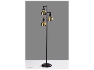 Simplee Adesso Alden 64.75" Antique Bronze Floor Lamp with Bell Shades (SL3709-26)