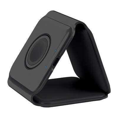 Fisher Tech Essentials Magnetic 3-in-1 Foldable Wireless Charging Pad, 15W, 4-ft., Black (FWIC285K)