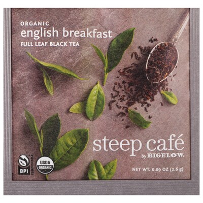 Steep Café Organic English Breakfast Tea, 50 Count (RCB19971)