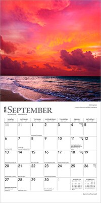 2026 BrownTrout Sunrise Sunset 7" x 7" Monthly Wall Calendar (9798330705702)
