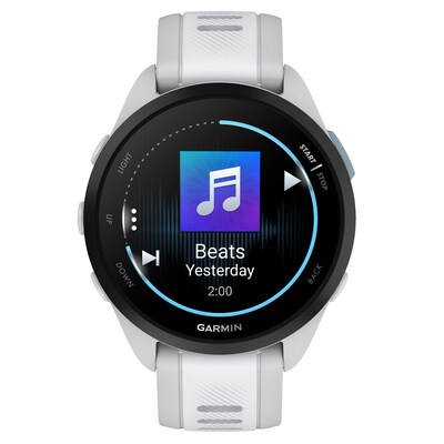 Garmin Forerunner 165 Smartwatch, GPS, 43mm, Mist Gray & Whitestone Silicone Band (010-02863-31)
