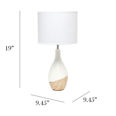 Simple Designs Strikers Basic Table Lamp, Light Wood (LT1118-LWD)