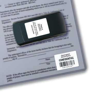 Avery TrueBlock Laser Durable ID Labels, 1-1/4" x 1-3/4", White, 1,600 Labels/Box (6576)