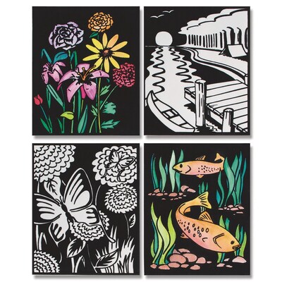 S&S Sea and Floral Velvet Art Posters, 8 x 10, 12/Pack (PS1305)