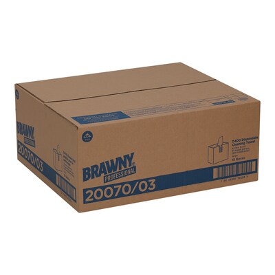 Brawny Professional D400 Cellulose Cleaning Wipers, 16.3 x 9.25, White, 90 Wipers/Box, 10/Carton (