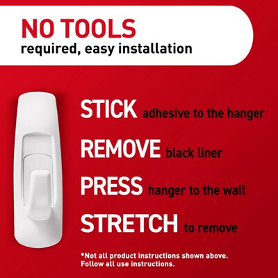 Command Large Utility Utility Hook, 5 lb, White, 12/Pack (17003-CLUB)