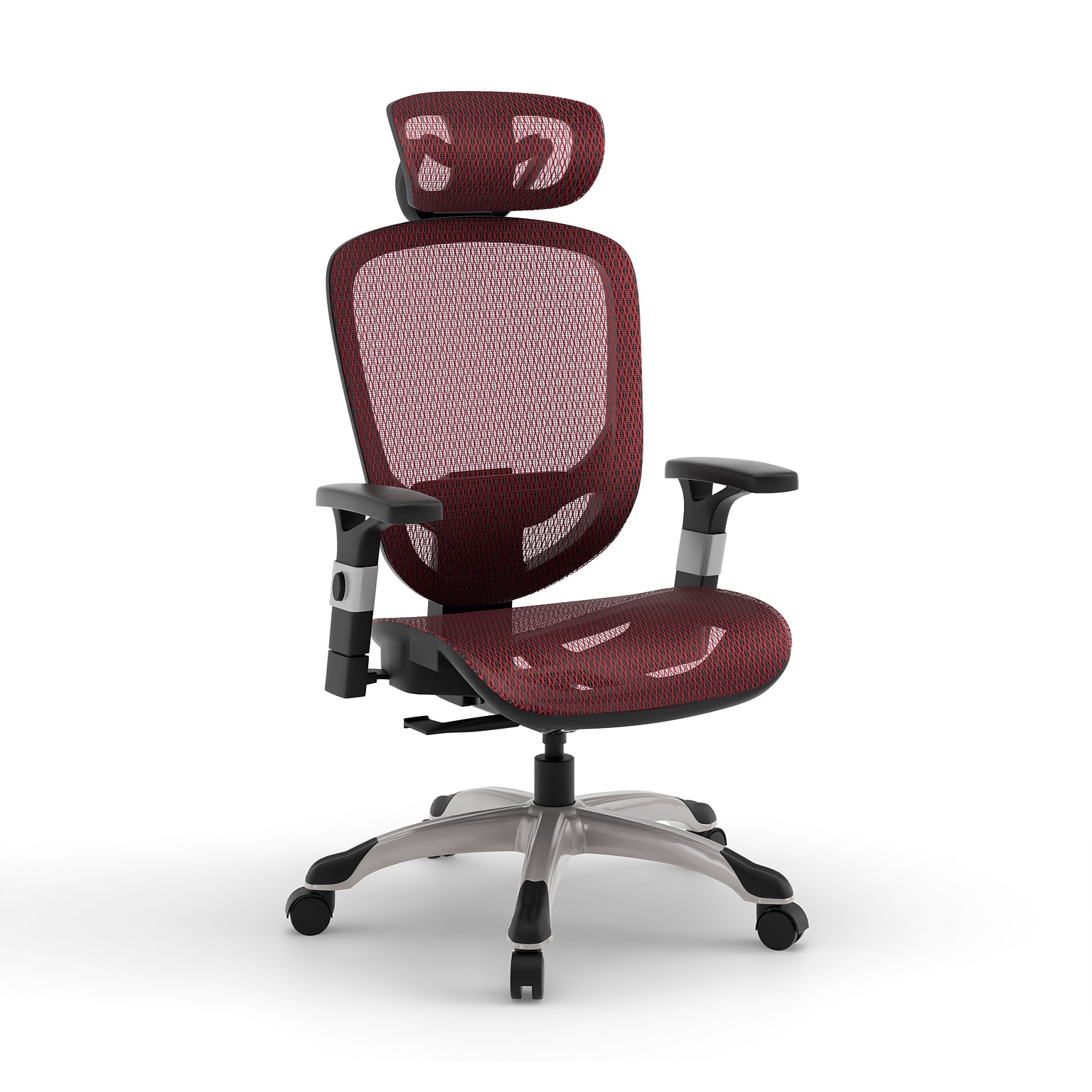 Quill Brand® Hyken Mesh Computer and Desk Chair, Red (50218)