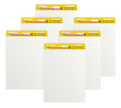 Post-it Super Sticky Wall Easel Pad, 25 x 30, 20 Sheets/Pad, 6 Pads/Pack (559-VAD20-6PK)