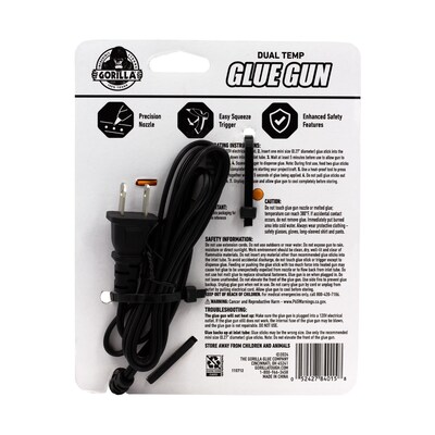 Gorilla Dual Temp Mini Glue Gun, Orange/Black (115887)