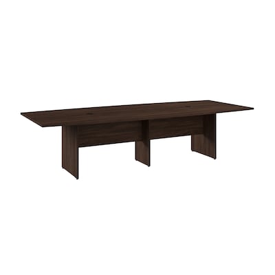 Bush Business Furniture 120W x 48D Boat Shaped Conference Table with Wood Base, Black Walnut (99TB12
