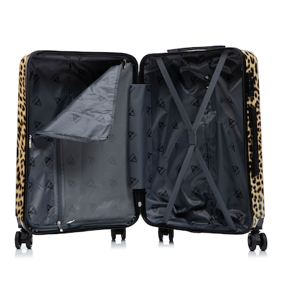InUSA Prints 24" Hardside Suitcase, 4-Wheeled Spinner, TSA Checkpoint Friendly, Cheetah Animal Print (IUAPC00M-CHE)