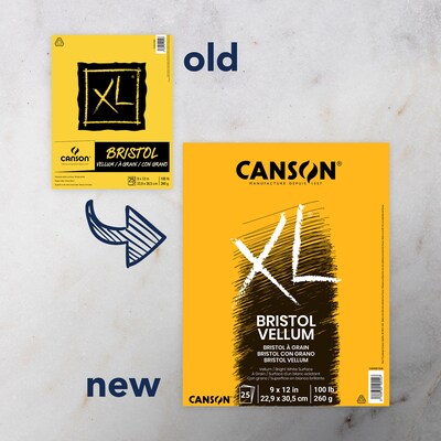 Canson XL Series 9" x 12" Vellum Sketch Pad, 25 Sheets/Pad, 2/Bundle (MCXC400061838-2)