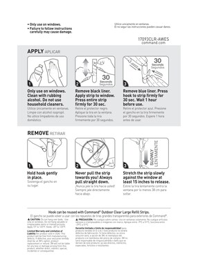 Command  Large Window Hook, 4 lb., Clear (17093CLR-AWES)