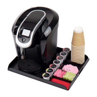 Mind Reader Anchor Collection 7-Compartment Plastic Coffee Organizer Tray, Black (KEUTRAY-BLK)