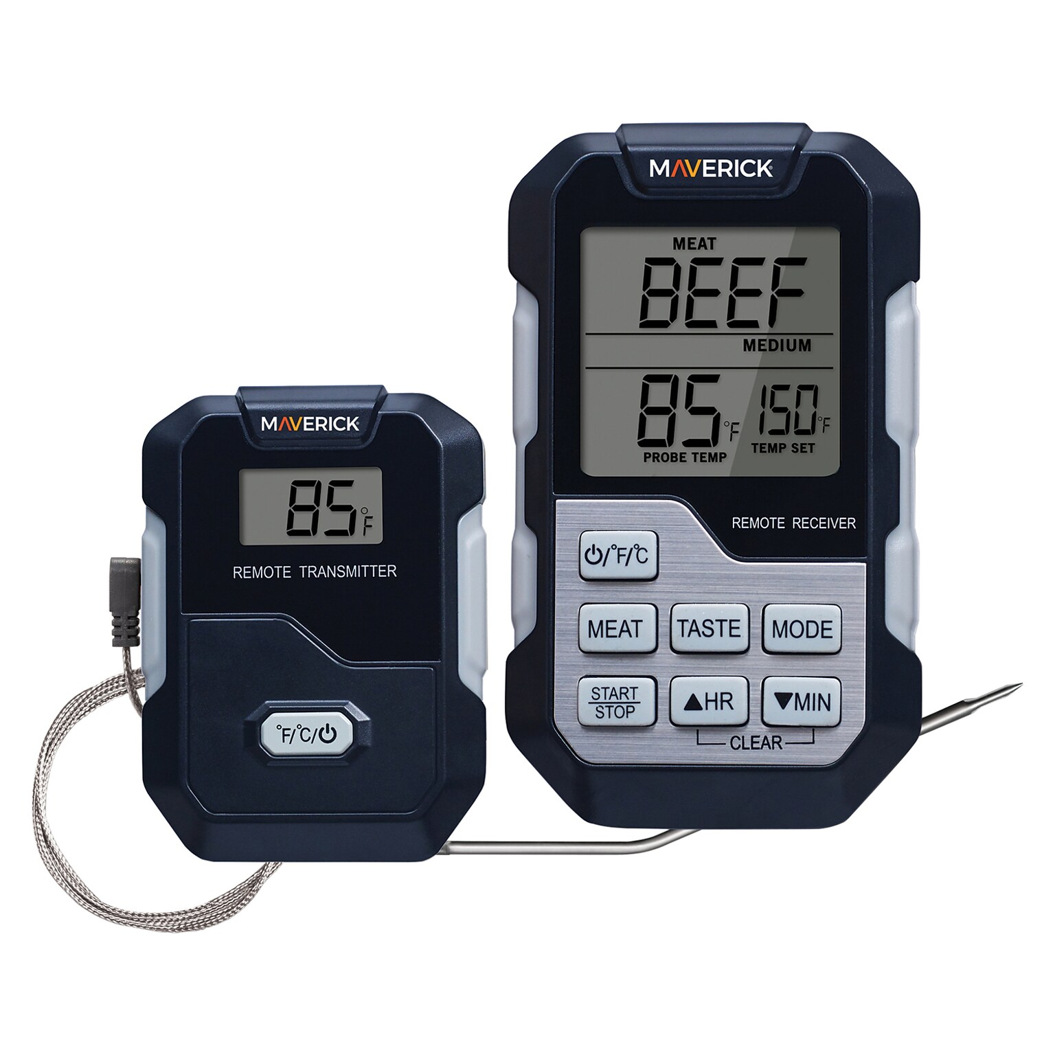 Maverick Stainless Steel Long-Range Wireless Remote Cooking Thermometer with Single Probe, Black (HD-322)