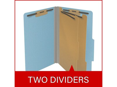 Medical Arts Press Pressboard Classification Folder, 2 Dividers, 2" Expansion, Legal Size, Blue, 10/Box (DV-T52-26-3BLU)