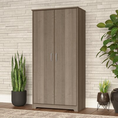 Bush Furniture Cabot 61H Tall Storage Cabinet with 4 Shelves, Ash Gray (WC31299)