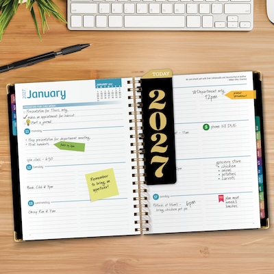 2027 Excello Brands 9 x 11 Weekly & Monthly Standard Planner, Paperboard Cover, Black/Gold (FSHN-CY27-8511-12)