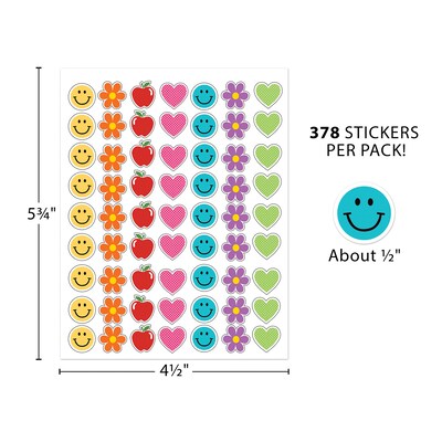 Teacher Created Resources Cool for School Mini Stickers, Multicolored, 378/Pack, 12/Packs/Bundle (TCR9325-12)