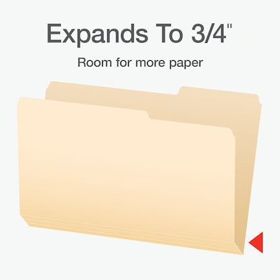 Pendaflex File Folder, 1-Tab, Right Position, Legal Size, Manila, 100/Box (1006983)