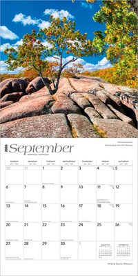 2026 BrownTrout Missouri Wild & Scenic 12" x 12" Monthly Wall Calendar (9798330704620)