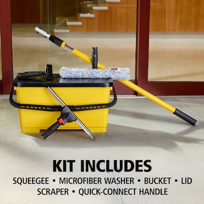 Rubbermaid Commercial Products Glass Window Cleaning Kit, 6 Pieces/Kit (2221951)