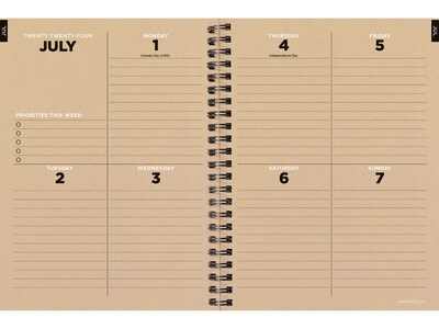 2024-2025 TF Publishing Elements Series Ombre Woods 6" x 8" Academic Weekly & Monthly Planner, Paperboard Cover, Kraft/Black