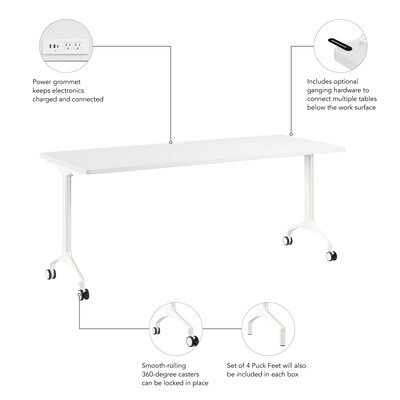 Bush Business Furniture Synergy 72"W Rectangular Conference Table, White (SGD272WH)