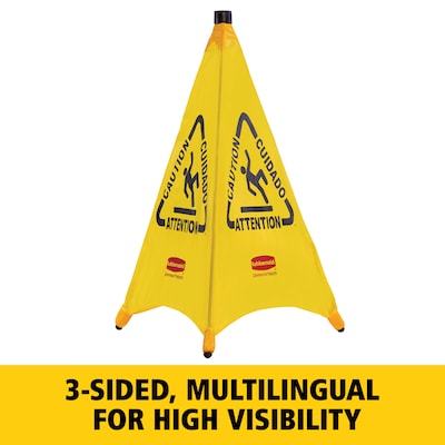 Rubbermaid Commercial Products Wet Floor Cone, 30"H, Yellow/Black (FG9S0100YEL)
