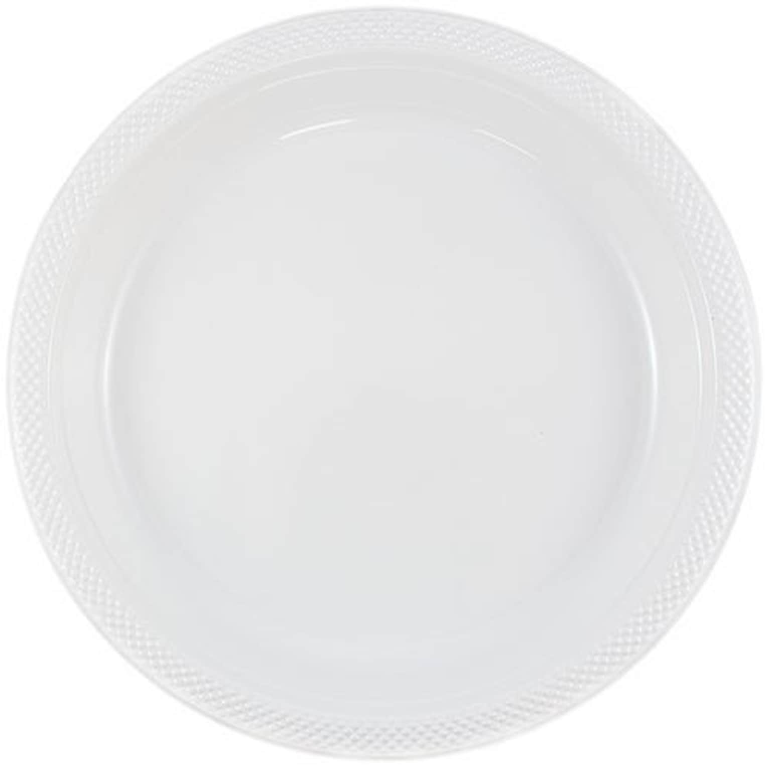 JAM Paper 7 Plastic Plates, White, 80/Pack (7255320690g)