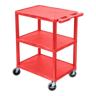 Luxor ENDURA 3-Shelf Utility Cart, Red (HE34-RD)