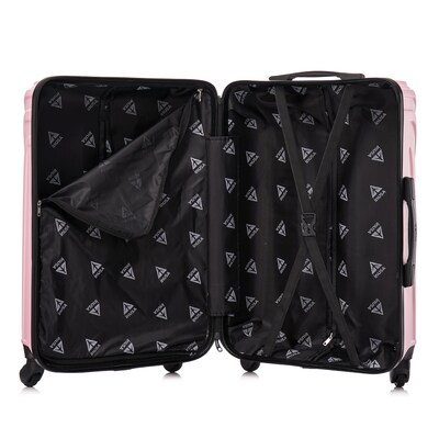 InUSA Vasty 26.37" Hardside Suitcase, 4-Wheeled Spinner, TSA Checkpoint Friendly, Pink (IUVAS00M-PNK)