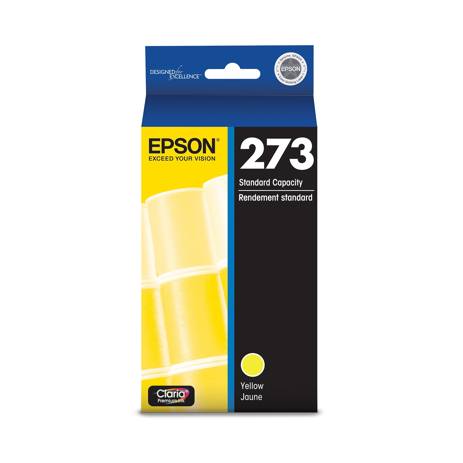 Epson T273 Yellow Ink Cartridge, Standard (T273420-S)