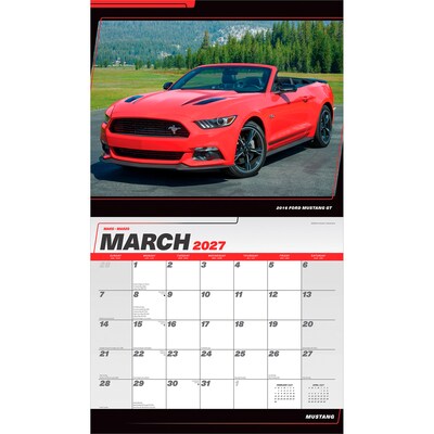 2027 BrownTrout Ford Mustang 14" x 12" Monthly Wall Calendar, Assorted Colors (9798330713240)