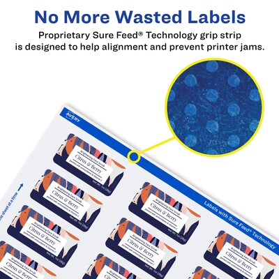 Avery Laser/Inkjet Rectangle Multipurpose Labels, 1" x 2", White, 600 Labels/Pack (94220)