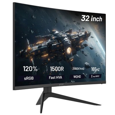Skytech Stardust 32 Curved 2K 165 Hz LED Gaming Monitor, Black (MTSTARDUST0002B)