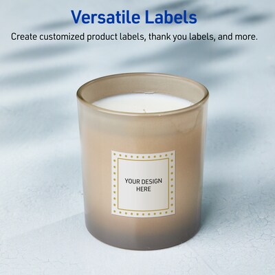 Avery Laser/Inkjet Square Multipurpose Labels, 2" x 2", White, 120/Pack (S00-DHY)