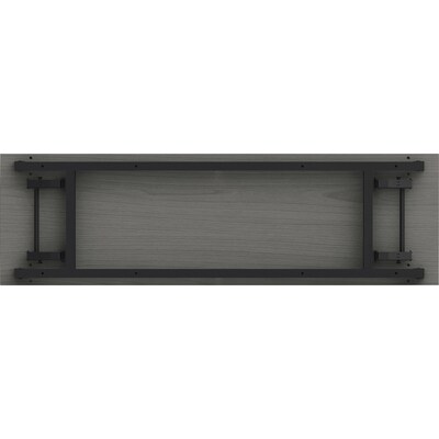 Lorell 60"W x 18"D Folding Training Table, Melamine, Gray (LLR60746)
