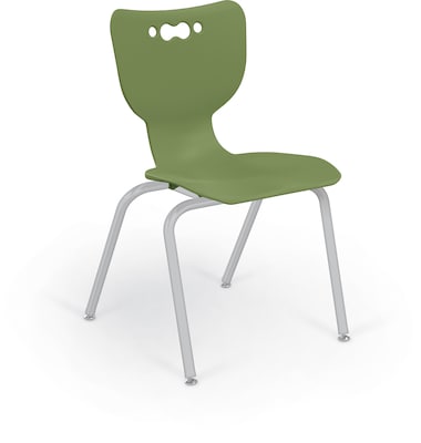 MooreCo 18 Hierarchy Student Chair with 4 Legs, Moss/Platinum Base (703673562645)