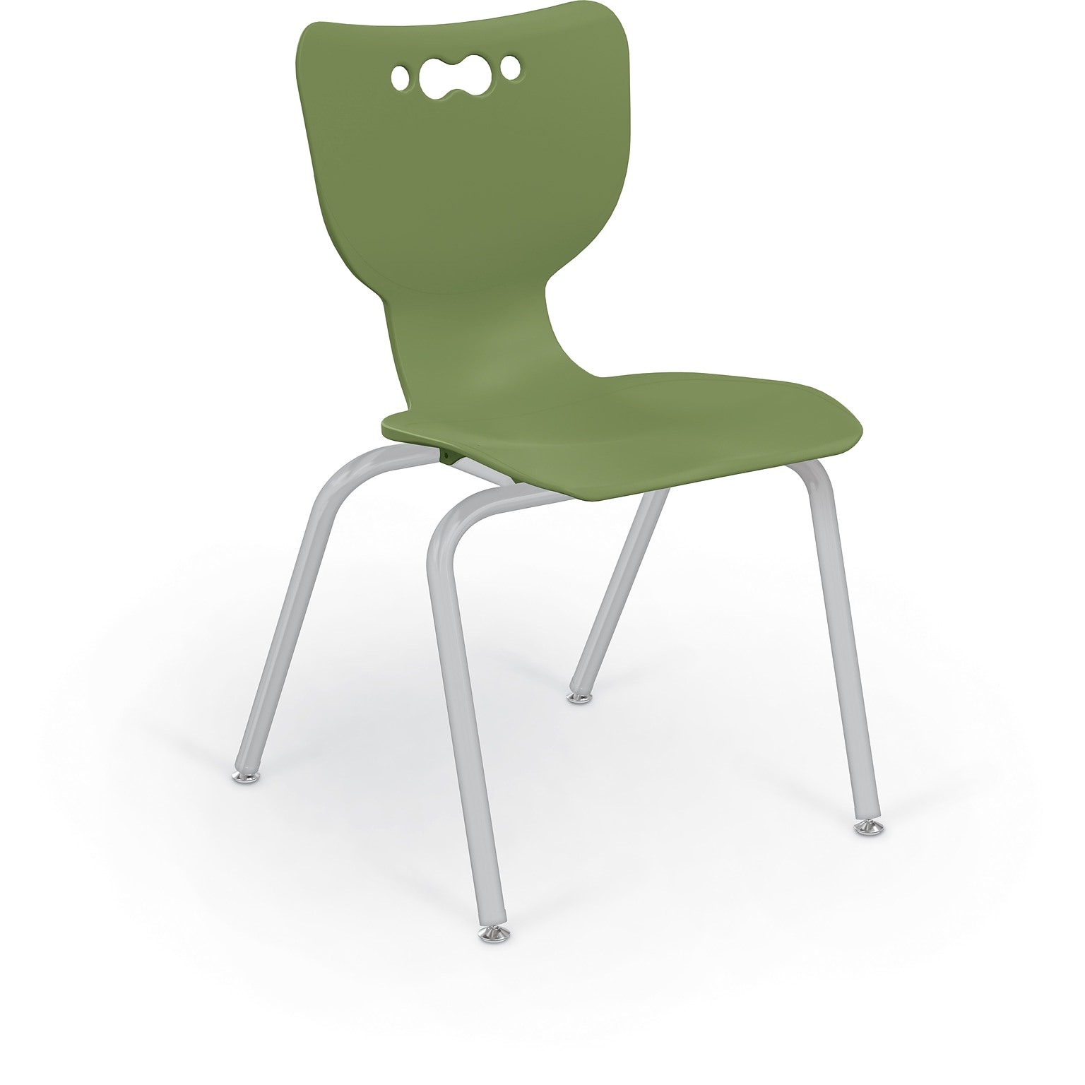 MooreCo 18 Hierarchy Student Chair with 4 Legs, Moss/Platinum Base (703673562645)