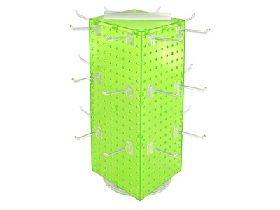 Azar 21" x 8" Pegboard 4-Sided Revolving Counter Display, Green, Each (703385-GRE-4C24)