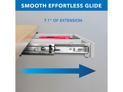 Mount-It! 2"H x 21"W Under-Desk Drawer, White (MI-7294WHT)