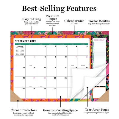 2026-2027 TF Publishing Maximal Mirage 17 x 12 Academic Monthly Desk Pad Calendar (AY27-8504)