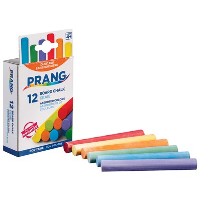 Prang Board Chalk, Assorted Colors, 12/Box (61400)