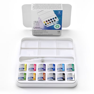 Winsor and Newton Cotman Watercolor Paint Palette, Assorted Colors, 13 Pieces/Set (WNX0390658)
