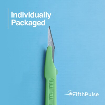 FifthPulse Sterile Disposable Scalpel, Stainless Steel #11 Blade Size, 10 Pack (FMN100609)